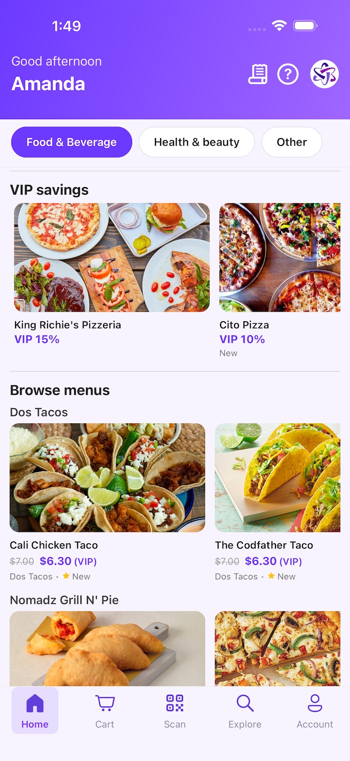 Makta app showing rewards and offers